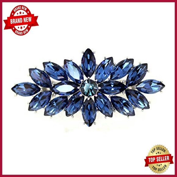 Sparkling Rhinestone Floral Hair Barrette Clip for Special Occasions main image 7